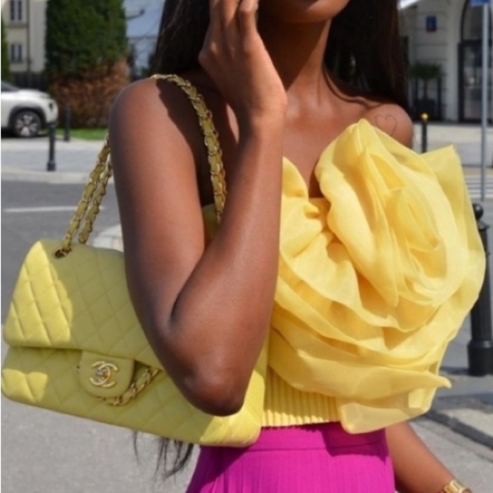Zara Yellow Ruffled Halter Top - Picture 3 of 3